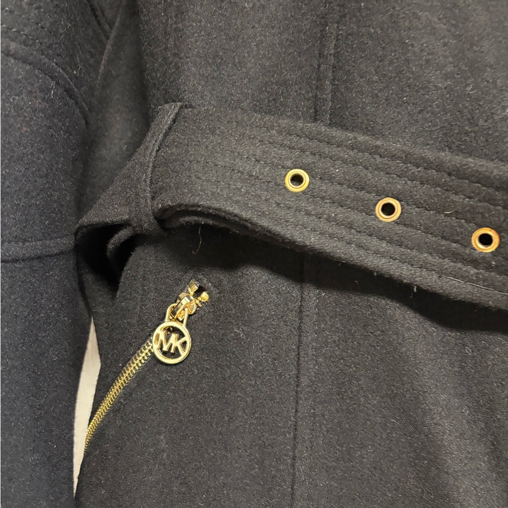Michael Kors Black Trench Coat with‎ Gold Accents - Picture 6 of 16